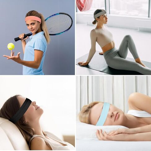 Sweatbands Sports Headband for Women Men, 5Pcs Non Slip Running Headband Moisture Wicking Hair Band for Athletic Cycling Basketball Yoga Fitness Workout in Saudi Arabia