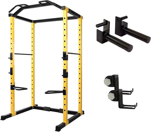 HULKFIT Pro Series 2.35" x 2.35" Power Cage Squat Rack with Attachments and Accessories for Home and Garage Gym Exercise Equipment in Kuwait