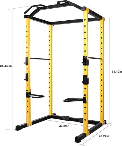 HULKFIT Pro Series 2.35" x 2.35" Power Cage Squat Rack with Attachments and Accessories for Home and Garage Gym Exercise Equipment in Kuwait