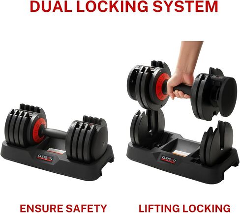 Full Cast Iron 5-IN-1 Quick Adjustable Dumbbells Set, Home Weight Strength Training, 25 LB Set, 55 LB Set in Saudi Arabia