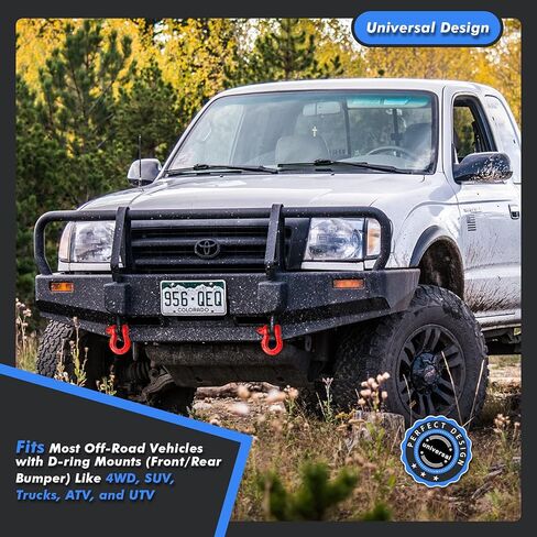 أغلال 3/4 بوصة على شكل حرف D (عبوتان) 77000 رطل (35 طن) قوة كسر مع دبوس لولبي 7/8 بوصة وعازل تكبل ومجموعة غسالات لحزام السحب ونش استعادة المركبات على الطرق الوعرة، أحمر in Kuwait