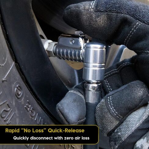 JACO Lightning L2X Tire Inflator Hose Extension Self Locking Nozzle | Patented Lock-on Air Hose Adapter for Tire Pumps (Open Flow) in Saudi Arabia