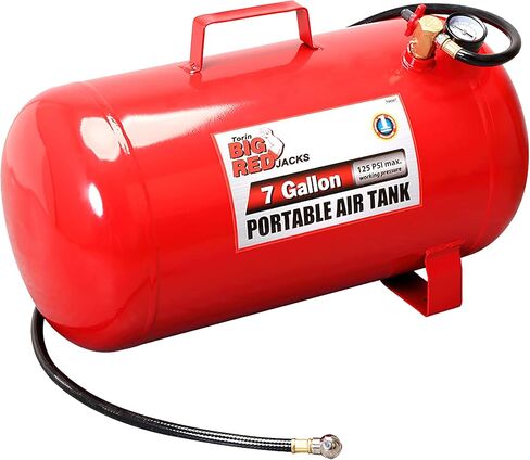 BIG RED T88007 Torin Portable Horizontal Air Tank with 36" Hose, 7 Gallon Capacity, Red in Saudi Arabia