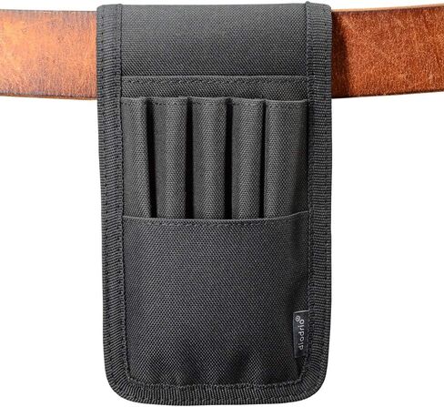 Belt Pen Holder, Pencil Holder Pouch, Pen Sleeve Case Holster for Belt, Hold Multiple pens, Hold 6 Inch Ruler, 2 Pens and a Marker. Made of Durable Fabrics, Detachable, Black. in Saudi Arabia