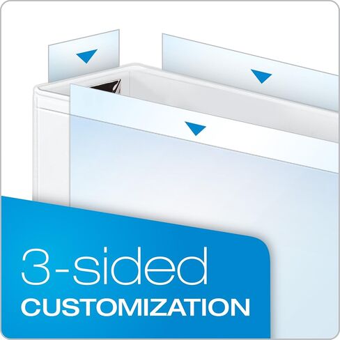 Cardinal 3 Ring Binder, 3 Inch Premier Easy Open Binder, ONE-Touch Locking Round Rings, 575-Sheet Capacity, ClearVue Cover, PVC-Free, White (11130CB) in Saudi Arabia