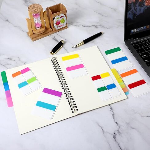 320PCS Sticky Index Tabs Transparent Sticky Notes Colored Page Markers Writable and Repositionable File Tabs Flags Self Adhesive Sticky Notes Tabs for Annotating Books Binders and File Folders in Saudi Arabia