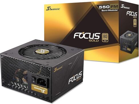 Seasonic FOCUS 550 Gold SSR-550FM 550W 80+ Gold ATX12V & EPS12V ضمان شبه معياري لمدة 7 سنوات مزود طاقة صغير بحجم 140 مم in Kuwait