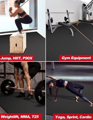 12' x 6' x 7mm Extra Large Exercise Mat, [72 Sq.Ft] Heavy-Duty & Extreme Non Slip Gym Flooring for Home Gym, Pro Gym Mat for Home Workout & Exercise Equipment, Shoe-Friendly Thick Workout Mat in Saudi Arabia