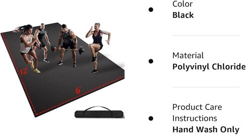 12' x 6' x 7mm Extra Large Exercise Mat, [72 Sq.Ft] Heavy-Duty & Extreme Non Slip Gym Flooring for Home Gym, Pro Gym Mat for Home Workout & Exercise Equipment, Shoe-Friendly Thick Workout Mat in Saudi Arabia