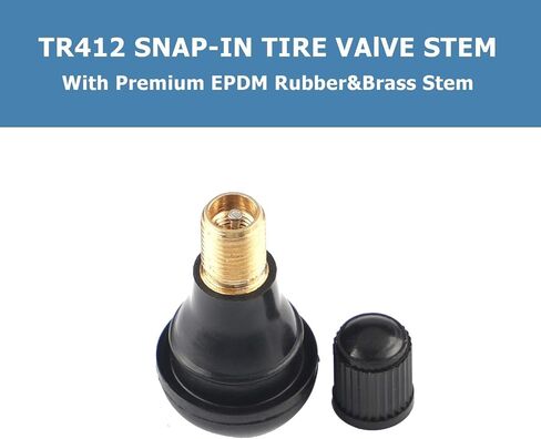 5 Pcs TR412 Black in Standard Length Stem Snap Rubber Valve Stems,for Off-Road Trucks ATV,SUVs,RVs with Tubeless 0.453in 11.5mm Rim Holes on Vehicles in Saudi Arabia