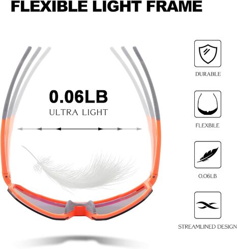 Karsaer Vision نظارات شمسية رياضية للبيسبول للرجال والنساء، نظارات لركوب الدراجات الجبلية والجري والصيد والبيسبول والتزلج in Saudi Arabia