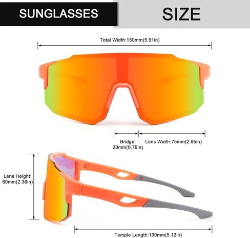 Karsaer Vision نظارات شمسية رياضية للبيسبول للرجال والنساء، نظارات لركوب الدراجات الجبلية والجري والصيد والبيسبول والتزلج in Saudi Arabia