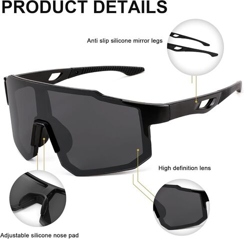 Karsaer Vision نظارات شمسية رياضية للبيسبول للرجال والنساء، نظارات لركوب الدراجات الجبلية والجري والصيد والبيسبول والتزلج in Saudi Arabia