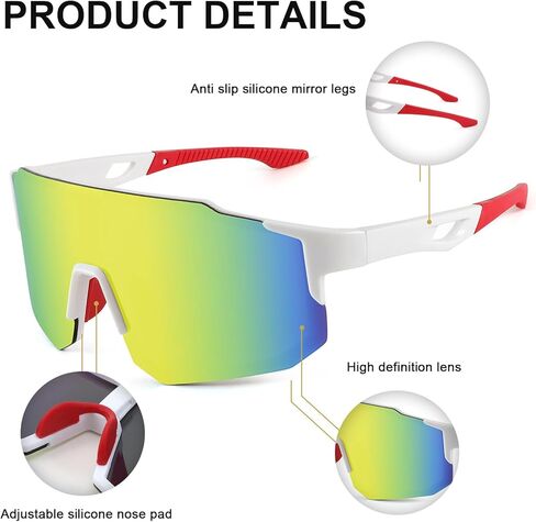 Karsaer Vision نظارات شمسية رياضية للبيسبول للرجال والنساء، نظارات لركوب الدراجات الجبلية والجري والصيد والبيسبول والتزلج in Kuwait
