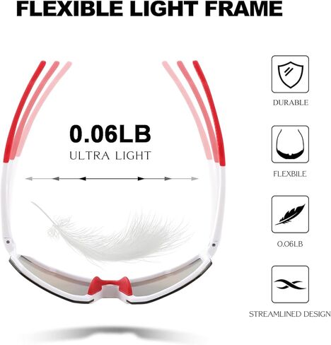 Karsaer Vision نظارات شمسية رياضية للبيسبول للرجال والنساء، نظارات لركوب الدراجات الجبلية والجري والصيد والبيسبول والتزلج in Kuwait