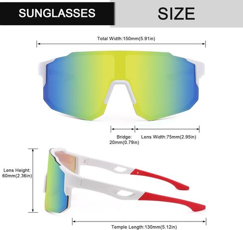 Karsaer Vision نظارات شمسية رياضية للبيسبول للرجال والنساء، نظارات لركوب الدراجات الجبلية والجري والصيد والبيسبول والتزلج in Kuwait