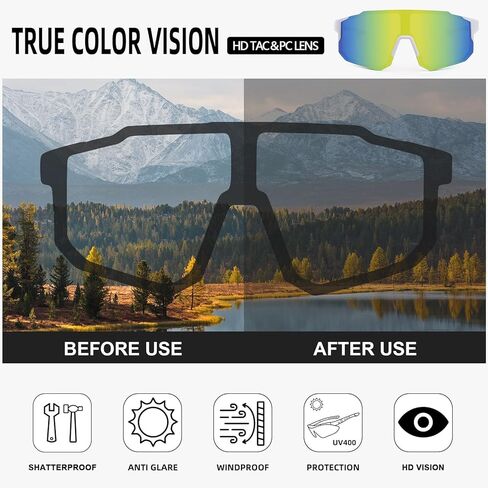 Karsaer Vision نظارات شمسية رياضية للبيسبول للرجال والنساء، نظارات لركوب الدراجات الجبلية والجري والصيد والبيسبول والتزلج in Kuwait