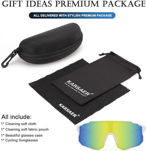 Karsaer Vision نظارات شمسية رياضية للبيسبول للرجال والنساء، نظارات لركوب الدراجات الجبلية والجري والصيد والبيسبول والتزلج in Kuwait