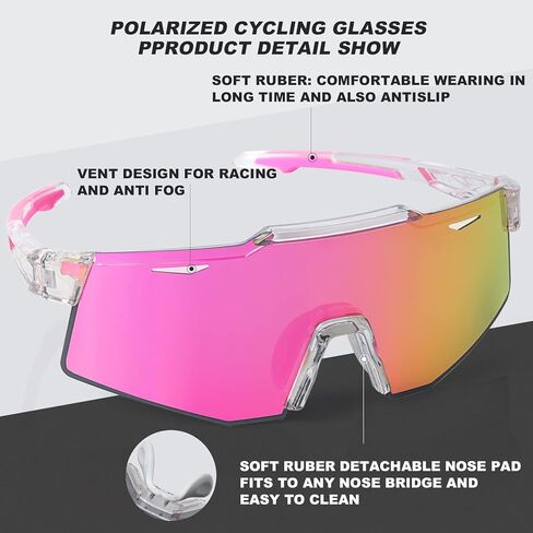 EXP VISION Polarized Cycling Glasses, UV 400 Sports Sunglasses Biking Goggles Running Hiking Golf Fishing Driving in Kuwait