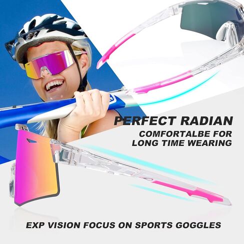 EXP VISION Polarized Cycling Glasses, UV 400 Sports Sunglasses Biking Goggles Running Hiking Golf Fishing Driving in Kuwait