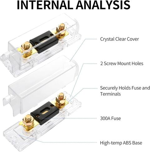 حامل فيوز Anl 300 أمبير، حامل فيوز بقياس 0/2/4 من Huazu مع صمامات 300 أمبير، لنظام الصوت والفيديو (عبوتان) in Kuwait
