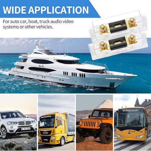 حامل فيوز Anl 300 أمبير، حامل فيوز بقياس 0/2/4 من Huazu مع صمامات 300 أمبير، لنظام الصوت والفيديو (عبوتان) in Kuwait