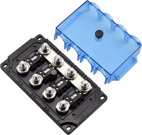 2 Way MEGA/AMG Fuse Holder 100A, Bolt Down Fuse M8 5/16" (2 Pack 100A Fuse + 2 Way Fuse Holder) in Kuwait