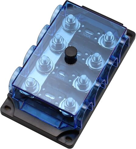 2 Way MEGA/AMG Fuse Holder 100A, Bolt Down Fuse M8 5/16" (2 Pack 100A Fuse + 2 Way Fuse Holder) in Kuwait