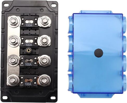 2 Way MEGA/AMG Fuse Holder 100A, Bolt Down Fuse M8 5/16" (2 Pack 100A Fuse + 2 Way Fuse Holder) in Kuwait