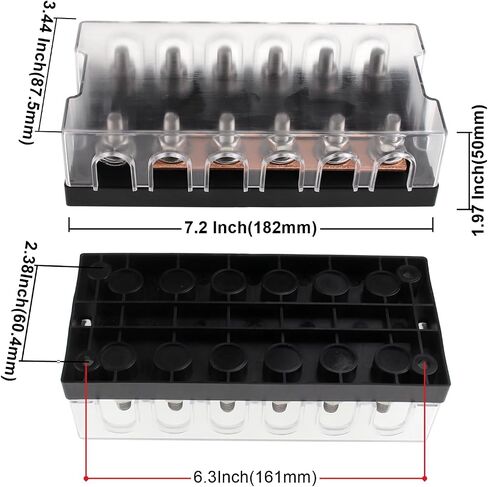 2 Way MEGA/AMG Fuse Holder 100A, Bolt Down Fuse M8 5/16" (2 Pack 100A Fuse + 2 Way Fuse Holder) in Kuwait