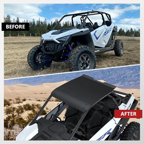 A & UTV PRO Aluminum Roof for 2020 2021 2022 2023 Polaris RZR PRO XP 4 ,Turbo R 4, Heavy Duty 2-Piece 4-Seat Hard ultimate Roof Rack Top Panel Cover Accessories, Replace OEM #2883990-458, Black in Saudi Arabia