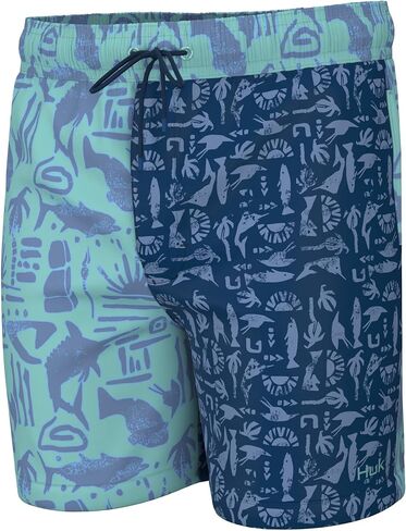 HUK Boys' Pursuit Volley Pattern, Quick-Dry Shorts for Kids in Saudi Arabia