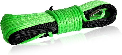 Winch Rope 3/16 inch Synthetic Winch Rope for Electronic Winch on ATV/UTV/Snowmobile with Sleeve and Thimble (3/16''x50feet, Black) in Saudi Arabia