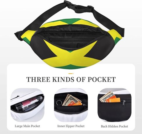 Jamaican Flag Pattern Fanny Pack for Women Man, Adjustable Casual Waist Belt Bag Crossbody for Sports Travel Hiking Running Jogging in Saudi Arabia