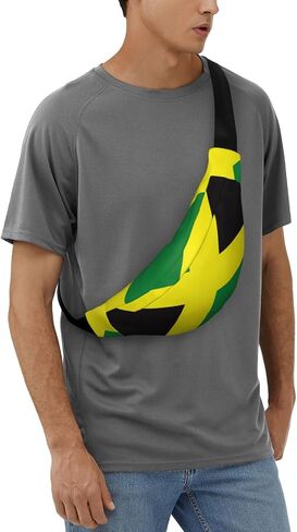 Jamaican Flag Pattern Fanny Pack for Women Man, Adjustable Casual Waist Belt Bag Crossbody for Sports Travel Hiking Running Jogging in Saudi Arabia