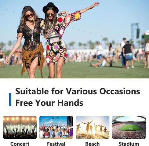 حقيبة خصر شفافة مقاومة للماء معتمدة من كلير فاني باك للنساء والرجال، مع حزام قابل للتعديل للرياضة والشاطئ والمناسبات والحفلات الموسيقية، باللون الأسود in Kuwait