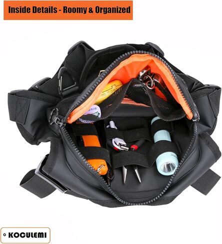 حقيبة صدر رياضية للرجال والنساء، حقيبة صدر EDC خفيفة الوزن، حامل هاتف سترة الجري مع مساحة تخزين إضافية للتمرينات والسفر وركوب الدراجات النارية (أسود) in Kuwait