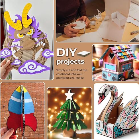 أوراق من الورق المقوى المموج، 8.5 × 11 بوصة من الورق المقوى المسطح، مربعات من الورق المقوى السميك للتغليف والبريد والحرف اليدوية، عبوة من 25 قطعة (أبيض) in Kuwait