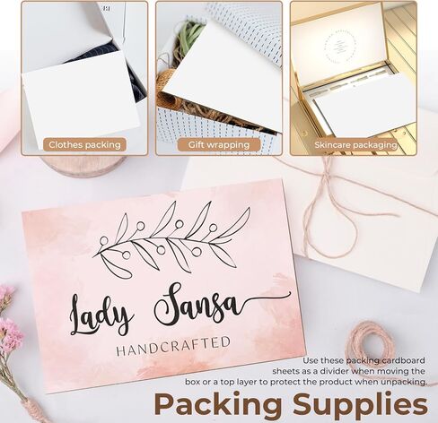 أوراق من الورق المقوى المموج، 8.5 × 11 بوصة من الورق المقوى المسطح، مربعات من الورق المقوى السميك للتغليف والبريد والحرف اليدوية، عبوة من 25 قطعة (أبيض) in Kuwait