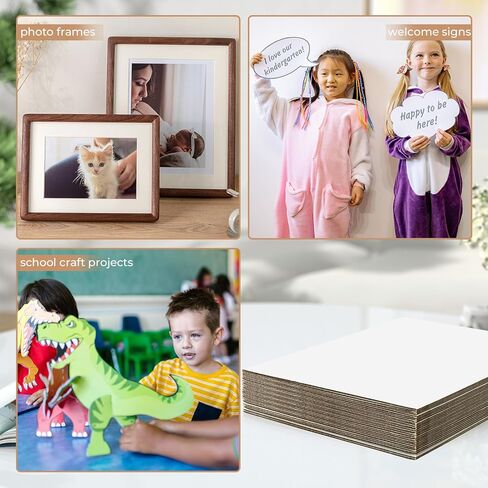 أوراق من الورق المقوى المموج، 8.5 × 11 بوصة من الورق المقوى المسطح، مربعات من الورق المقوى السميك للتغليف والبريد والحرف اليدوية، عبوة من 25 قطعة (أبيض) in Kuwait