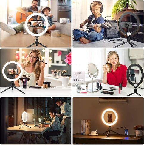 10.2" Eye Protection Desktop Ring Light/9 Color Select/RGB Dimmable Colorful Discoloration/Dancing Flash & Live Stream Party Selfie Ring Light in Saudi Arabia