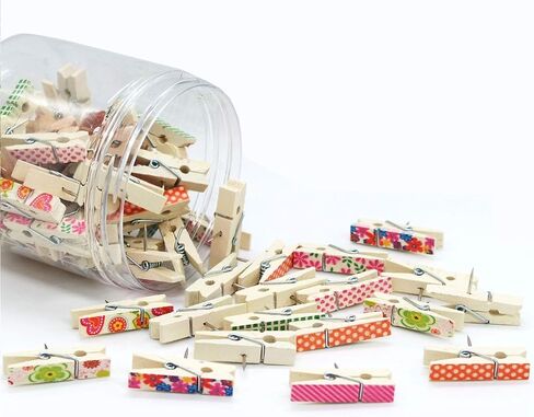 50 قطعة من دبابيس دبوس الدفع الخشبية المزخرفة، دبابيس الحرف الخشبية لألواح الفلين والأعمال الفنية (50) in Kuwait