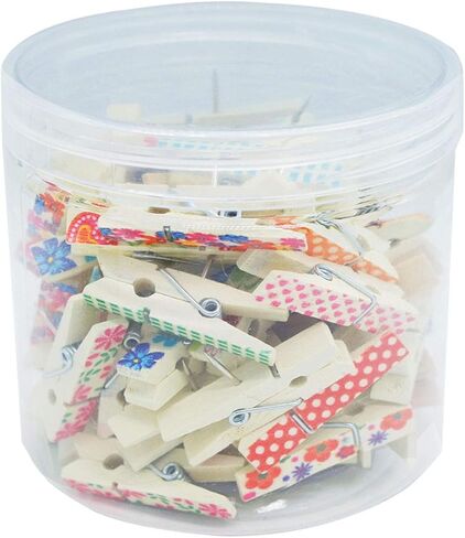 50 قطعة من دبابيس دبوس الدفع الخشبية المزخرفة، دبابيس الحرف الخشبية لألواح الفلين والأعمال الفنية (50) in Kuwait