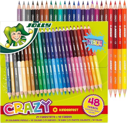 أقلام رصاص ملونة أوروبية فاخرة من Supersticks، أقلام رصاص مزدوجة الأطراف؛ 48 لونًا في 24 قلم رصاص، مثالي لتلوين البالغين والأطفال (3000-0518) in Saudi Arabia