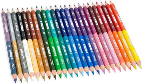 أقلام رصاص ملونة أوروبية فاخرة من Supersticks، أقلام رصاص مزدوجة الأطراف؛ 48 لونًا في 24 قلم رصاص، مثالي لتلوين البالغين والأطفال (3000-0518) in Saudi Arabia