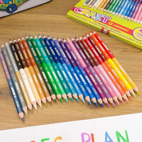 أقلام رصاص ملونة أوروبية فاخرة من Supersticks، أقلام رصاص مزدوجة الأطراف؛ 48 لونًا في 24 قلم رصاص، مثالي لتلوين البالغين والأطفال (3000-0518) in Saudi Arabia