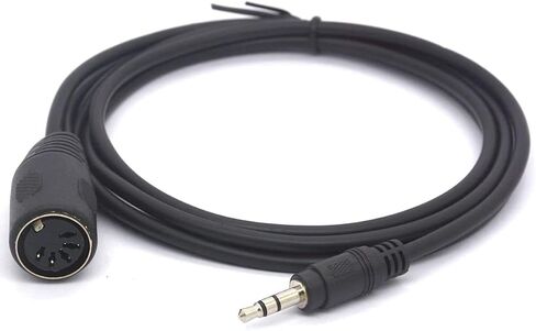 كابل PIIHUSW 3.5 مم 5 Pin Din MIDI، قابس 5-Pin DIN أنثى إلى 3.5 (1/8in) TRS كابل محول مقبس ستيريو TRS للوحة المفاتيح MIDI IK الوسائط المتعددة (1 متر) in Kuwait