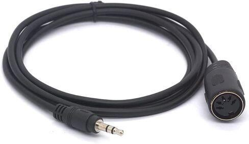 كابل PIIHUSW 3.5 مم 5 Pin Din MIDI، قابس 5-Pin DIN أنثى إلى 3.5 (1/8in) TRS كابل محول مقبس ستيريو TRS للوحة المفاتيح MIDI IK الوسائط المتعددة (1 متر) in Kuwait