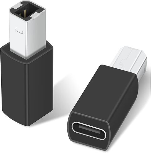 محول Duttek USB C إلى USB B 2 حزمة، USB C إلى Midi، موصل محول USB C أنثى إلى USB B ذكر للطابعات والفئران ولوحات المفاتيح والبيانو الكهربائي (فضي) in Saudi Arabia