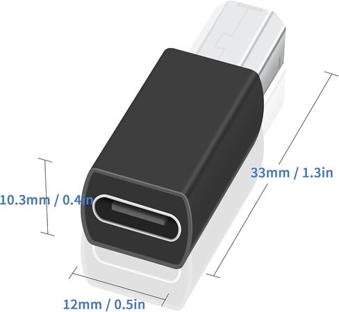 محول Duttek USB C إلى USB B 2 حزمة، USB C إلى Midi، موصل محول USB C أنثى إلى USB B ذكر للطابعات والفئران ولوحات المفاتيح والبيانو الكهربائي (فضي) in Saudi Arabia